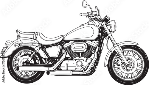 Motorcycle Line Art Clipart