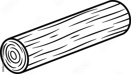 Illustration of a log, a section of a tree trunk or branch