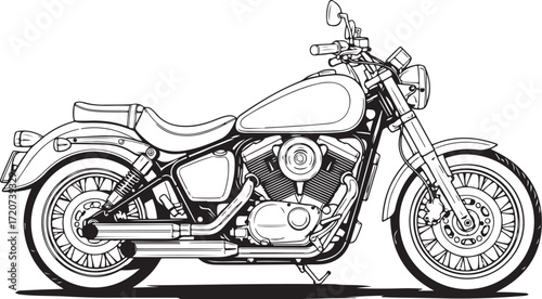 Motorcycle Line Art Clipart