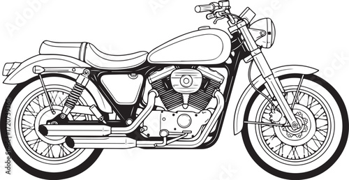 Motorcycle Line Art Clipart