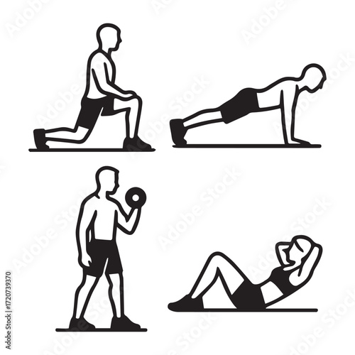 Silhouette of a man in a yoga pose, a vector illustration for fitness, gymnastics, and sport
