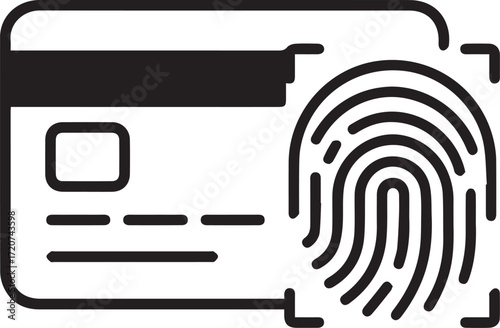Secure online payments with biometric authentication, fingerprint verification for safe transactions, modern banking icon, data security, digital ID