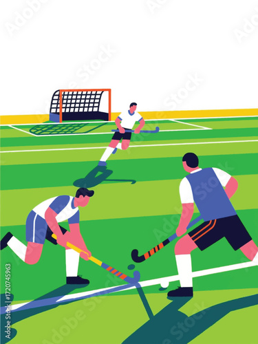 Field Hockey Sport Illustrator Artwork Design Template Poster