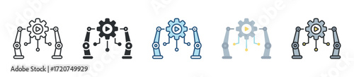 Robotic Process Automation Icon Set Multiple Style Collection