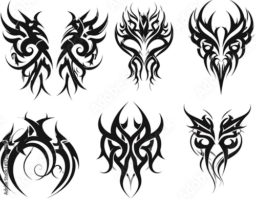 Black and white tribal tattoo designs
