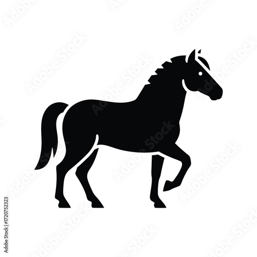 Silhouette of a majestic horse in motion isolated on a plain background vector