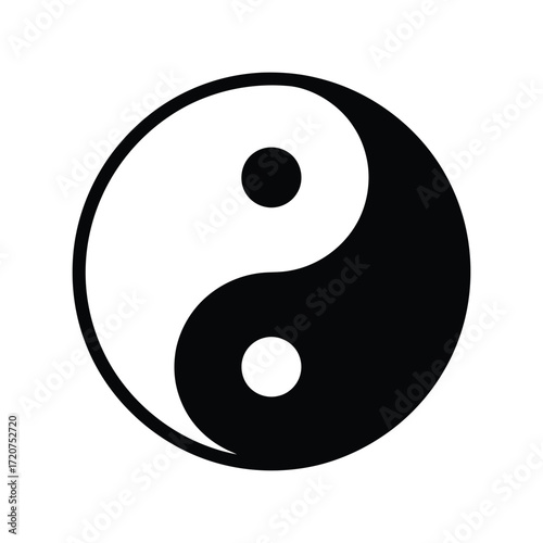 Yin yang symbol represents harmony balance and duality in asian philosophy vector