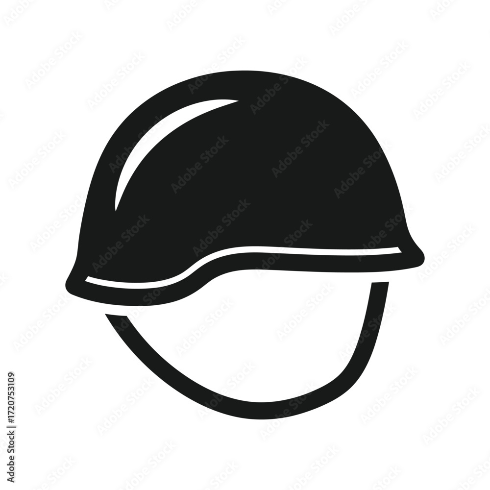 Fototapeta premium Modern military helmet icon symbol protection safety security military gear vector