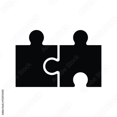 Connected puzzle pieces symbol representing partnership and teamwork solution vector