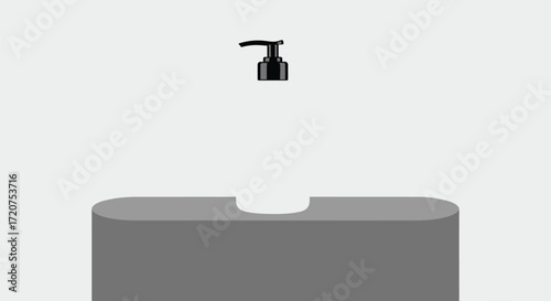 White bottle with black pump mockup for soap lotion or sanitizer use