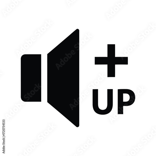 Volume up icon speaker sound level increase audio control symbol vector