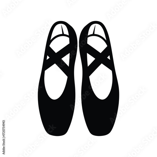 Elegant black ballet pointe shoes for dancers performance graceful movement symbolism vector