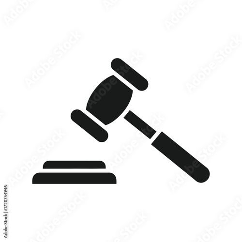 Gavel auction legal justice symbol judge courtroom decision symbol icon vector
