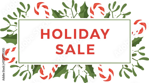 Holiday sale and christmas shopping deals on candy canes and mistletoe
