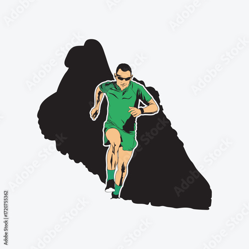 ultra trail run illustration image for background and logo vector