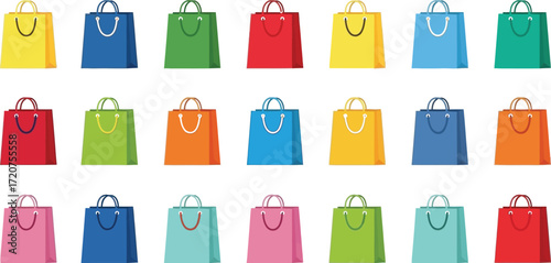 Colorful shopping bags vector illustration for retail and commerce use