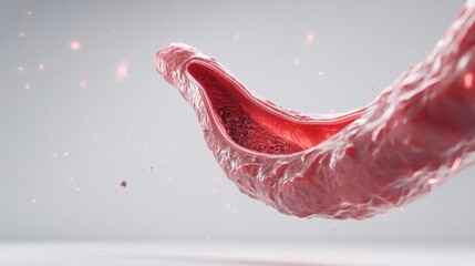 Abstract Red Wave Shaping Fluid Movement in Creative Digital Space