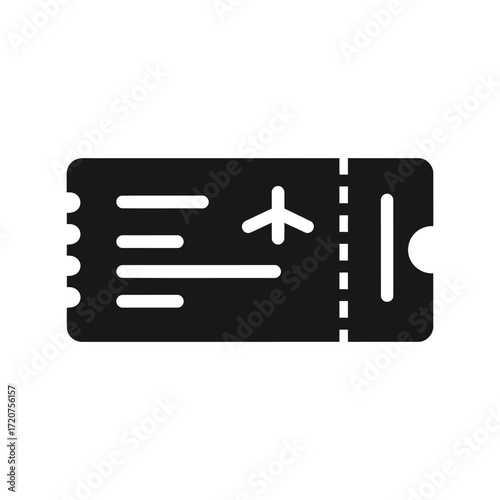 Modern plane ticket icon for travel booking and flight information apps vector