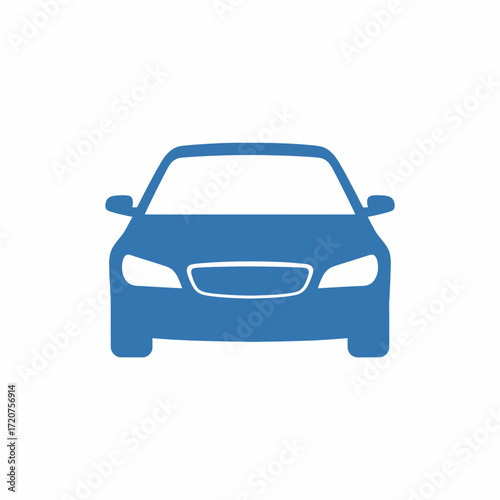 Simple Flat Design Front Car Automobile Vehicle Transportation Icon