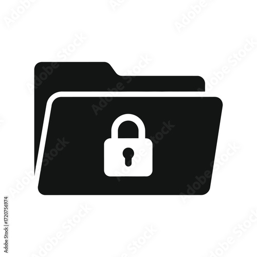 Secure folder icon symbol for data protection and confidentiality vector