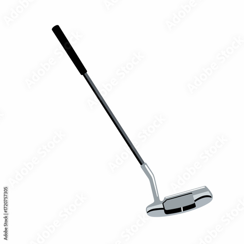 Flat Design Minimalist Putter Golf Club Isolated Simple Sport Equipment
