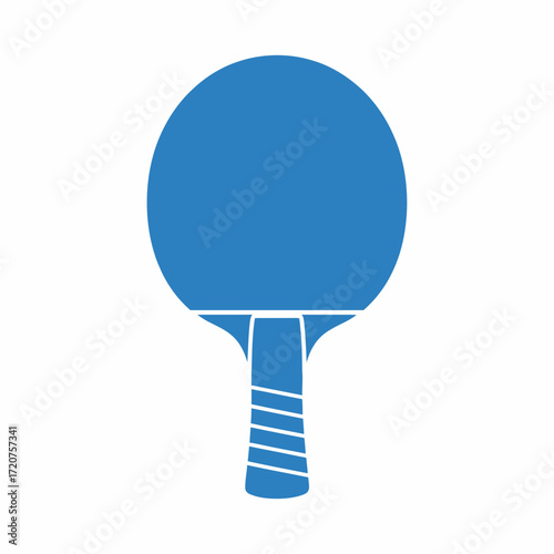 Simple Blue Silhouette Table Tennis Bat Sport Equipment Icon