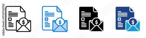 Salary icon set multiple style collection