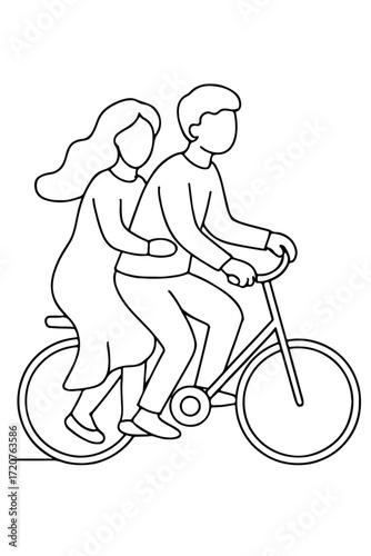 couple riding bicycle