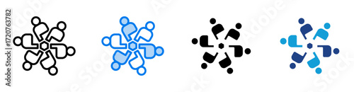 Collaboration icon set multiple style collection