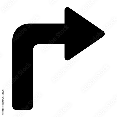 right turn glyph icon used for traffic direction in navigation map