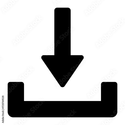 download glyph icon used for saving file from online system or storage