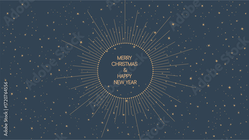 Minimalist Starry Christmas Night Sky Background for Holiday Greeting Card