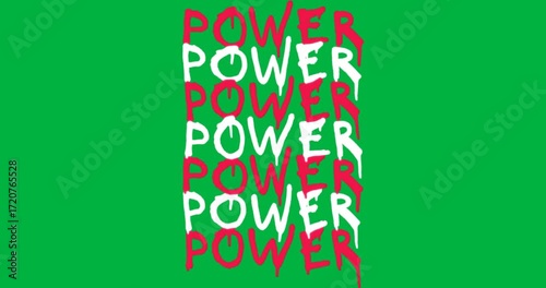 designer exploring repeating POWER typography dripping paint style against transparent background