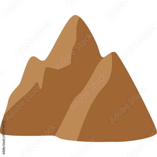 Brown mountain with rocky texture, natural landscape illustration ideal for nature or adventure themes.

