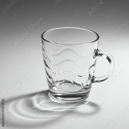 Clear glass mug with transparent background