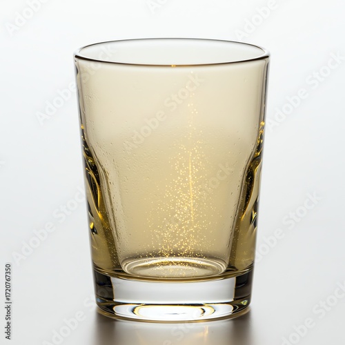 Amber glass tumbler with transparent background