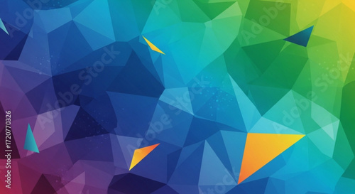 Abstract geometric polygon background vector design with colorful triangle shapes for modern wallpapers