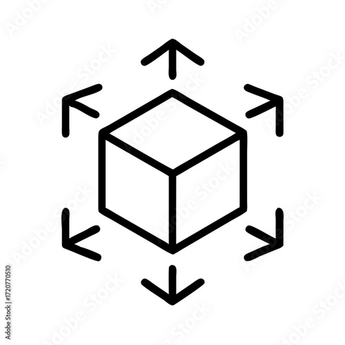 Cube Parcel With Delivery Arrows Icon For Web And Graphic Design
