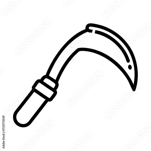 Curved Sickle Tool For Cutting Grass Icon For Web And Graphic Design