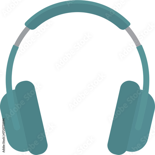 Minimalist Flat Design Style Wireless Over Ear Headphone Illustration