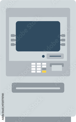 Simple Flat Style ATM Bank Machine Finance Transaction Illustration