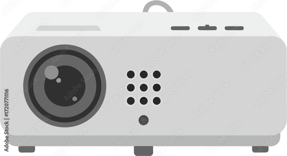 Obraz premium Simple Flat Style Projector Illustration Electronic Device for Presentation
