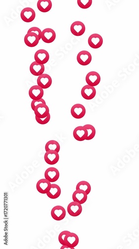           Vertical animated heart on transparent background with alpha channel. heart love animation motion graphic 4k video