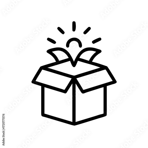 Gift Unboxing Surprise Moment Icon For Web And Graphic Design