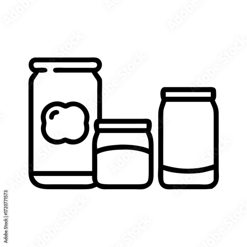 Grocery Canned Food Set Icon For Web And Graphic Design