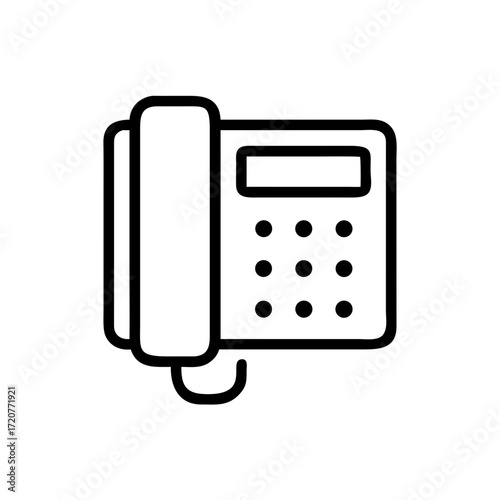 Landline Telephone With Keypad Icon For Web And Graphic Design