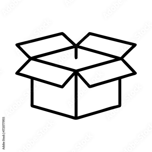 Large Cardboard Box Open Flaps Icon For Web And Graphic Design