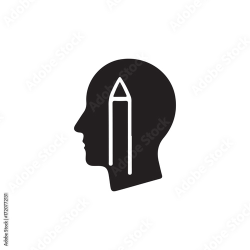 A black silhouette of Creative man logo 
