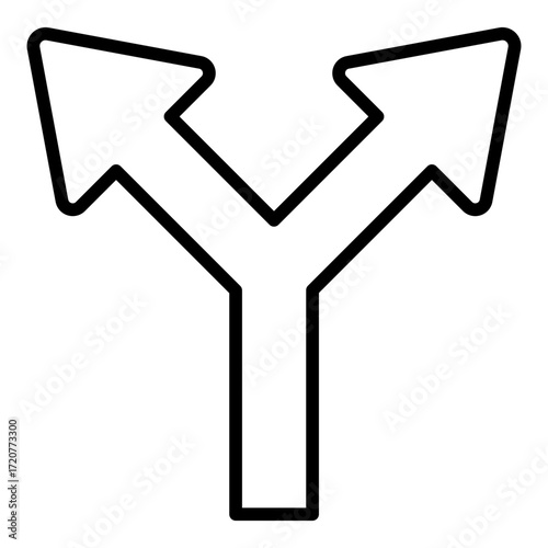 optional branch outline icon showing two split arrows for route choice guide