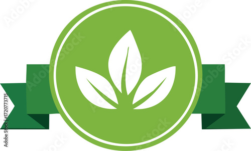 Leafy Emblem A Simple, Green Badge for Natural Concepts